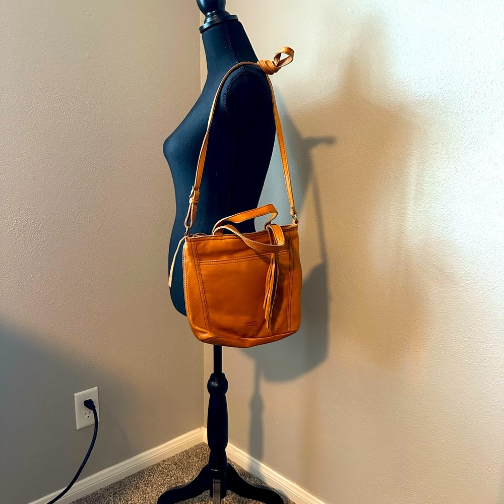 Margot tan leather small crossbody bag